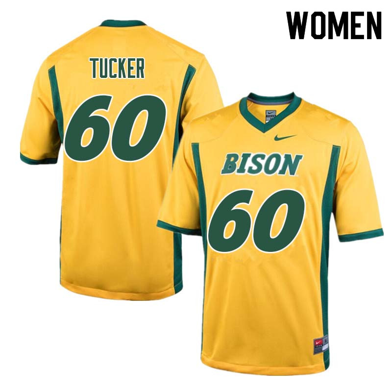 Women #60 Lane Tucker North Dakota State Bison College Football Jerseys Sale-Yellow